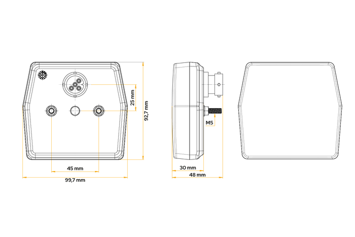 FRISTOM FT-222 LED Rückleuchte, 4 Funktionen, universal