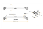 AL-KO EURO gebremste Achse für Anhänger/Autotransporter 1800 kg 1650 mm 2150 mm 5x112