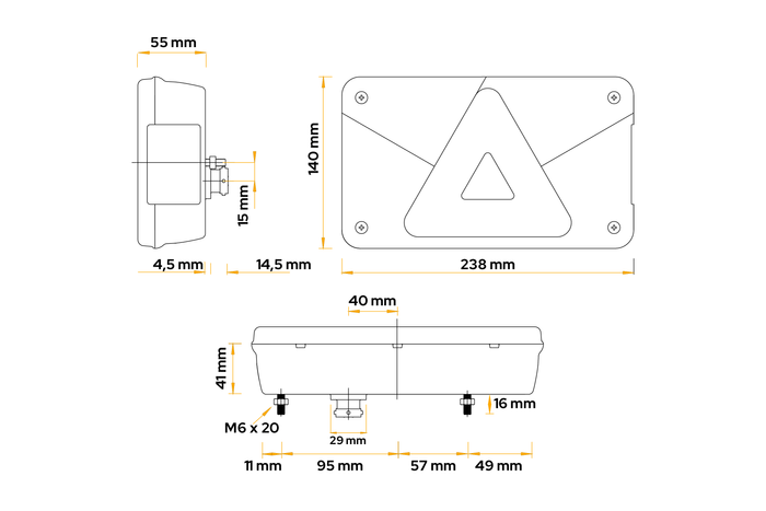 ASPÖCK Multipoint V Rückleuchte, 7 Funktionen, links