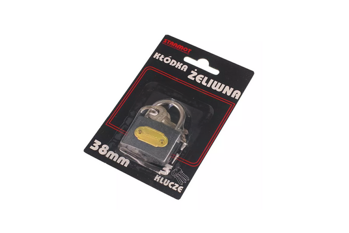 Gusseisen-Vorhängeschloss 38mm HERMON, Ösendurchmesser 4,5mm