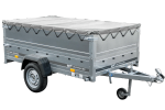 PKW-Anhänger auf Federn 230x125 UNITRAILER GARDEN 230/R KIPP mit BIS-Seiten, H-0-Rahmen und grauer Plane