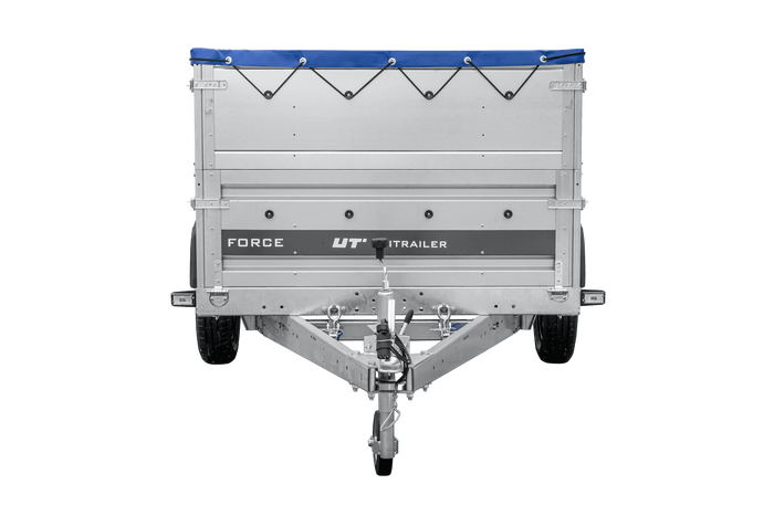 Leichter Anhänger 264x125 UNITRAILER FORCE 264 KIPP mit BIS-Seitenwänden, H-0-Rahmen und blauer Plane