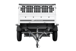 PKW-Anhänger 200x125 UNITRAILER GARDEN 201 KIPP mit Gitteraufsatz und grauer Flachplane
