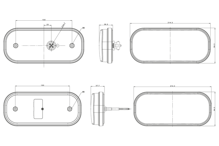 FRISTOM FT-230 LED Rückleuchte, 6 Funktionen, universal