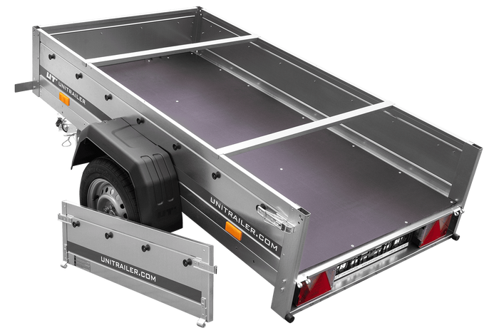 Leichter Anhänger 200x106 UNITRAILER GARDEN 200 KIPP mit H-0-Rahmen und blauer Plane