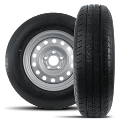 Komplettset aus zwei verstärkten Rädern für Anhänger: LINGLONG 185/80 R14C 104/102N Reifen und UNITRAILER 5,5Jx14 5x112 ET:30 Felge