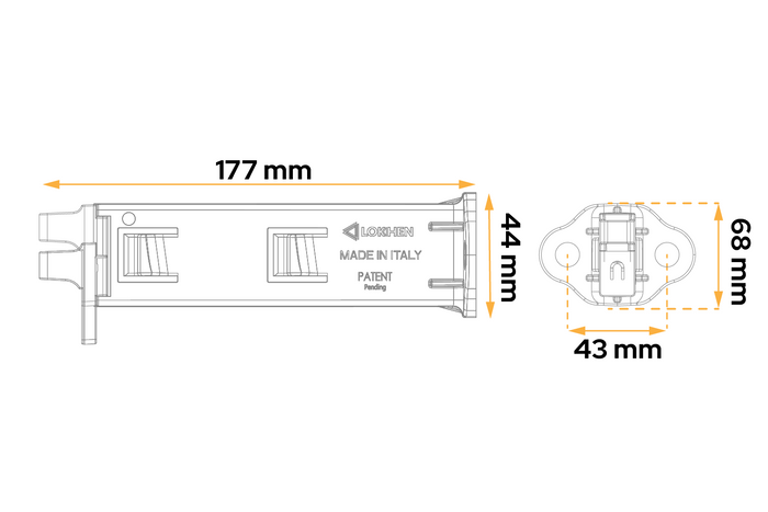 Set aus zwei klappbaren Unterlegkeilen LOKHEN ORIGAMY 56 h: 230 mm / Set mit Halter