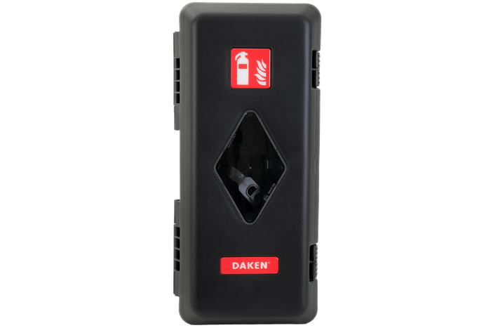 Feuerlöscherkasten 9kg DAKEN 82010 ADAMANT 671x310x247mm schwarz