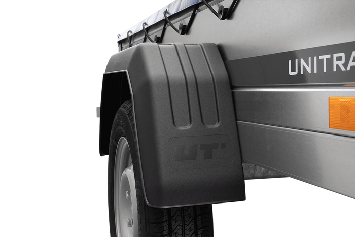 Gartenanhänger 200 Kipp mit Stützrad und blauer Plane