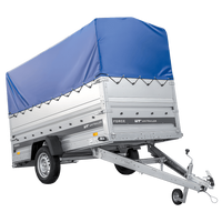 Autotransportanhänger 264x125 UNITRAILER FORCE 264 KIPP mit BIS-Seitenwänden, H-800-Rahmen und blauer Plane