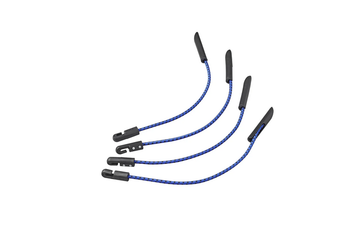 Set mit vier ProPlus 342180 Planenclips, flexible Multifunktionsschnüre, 280 mm