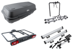 Plattform mit Anhängerkupplungsbox + Adapter für den Transport von 3 Fahrrädern Inter Pack Re-Cargo
