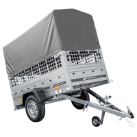 Kippanhänger Garden Trailer 200 KIPP 200x106 cm 750 kg mit Laubgitteraufsatz, Hochplane, Hochspriegel und Stützrad