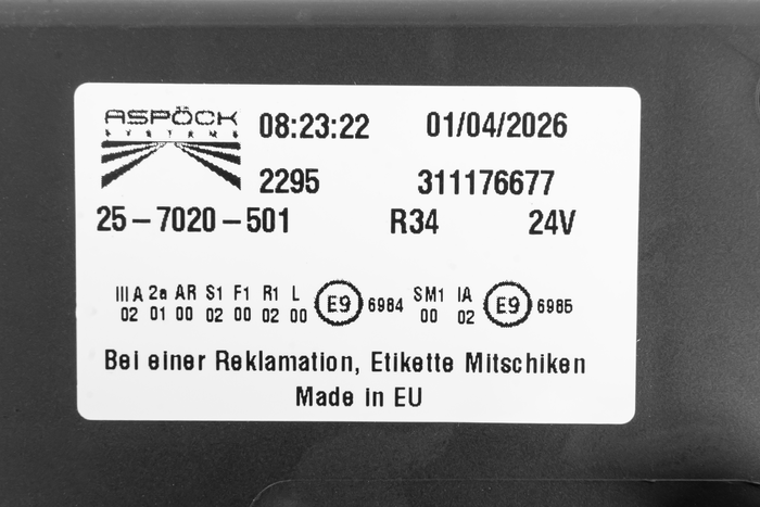 ASPÖCK EUROPOINT III LED-Bajonett-Rücklicht 7PIN ASS2 mit Hupe, 7 Funktionen links
