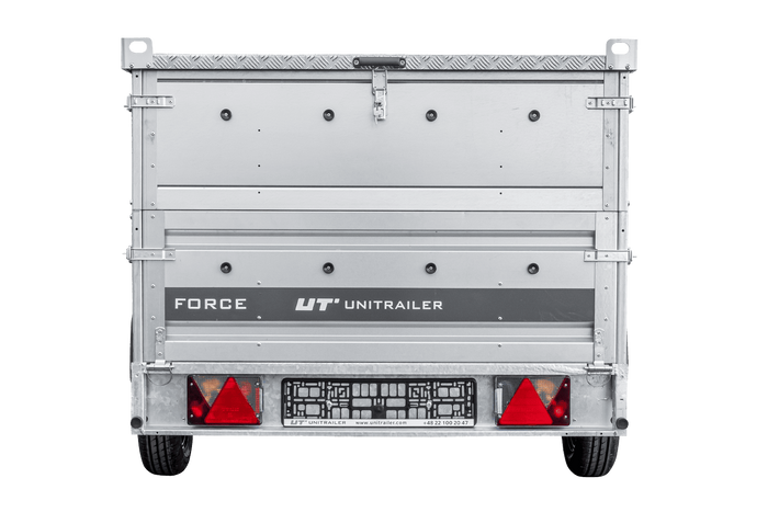 Einachsiger Anhänger auf Blattfedern 264x125 UNITRAILER FORCE 264/R KIPP mit BIS-Seitenwänden und Aluminiumabdeckung
