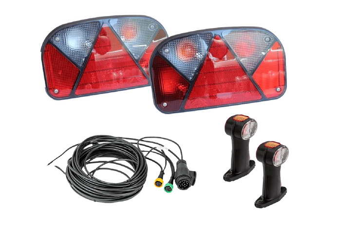 Lichtset: ASPÖCK Rückleuchten + ASPÖCK Umrissleuchten + MANTES 7m 13-PIN Kabelbaum