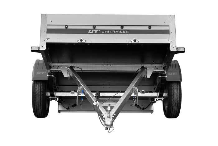 Anhänger auf Federn mit Aluminiumseitenwänden 200x125 Unitrailer Garden 201/R KIPP ALU