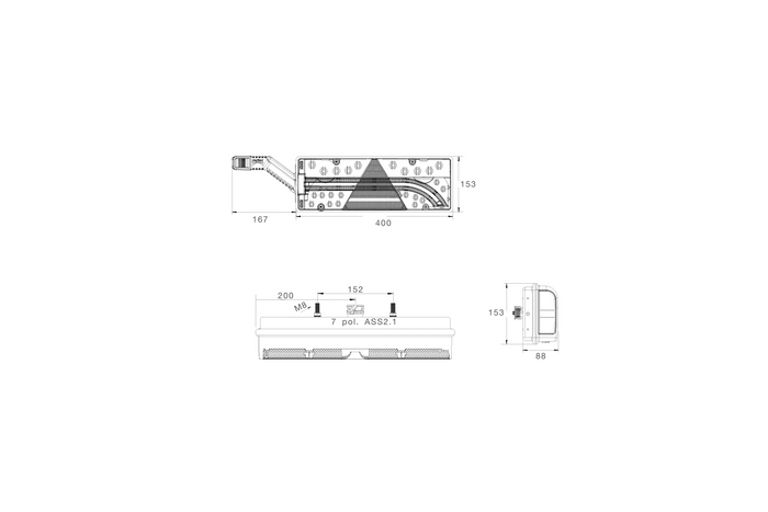 ASPÖCK EUROPOINT III LED-Bajonett-Rückleuchten 7PIN ASS2 mit Hupe, 7 Funktionen, links+rechts