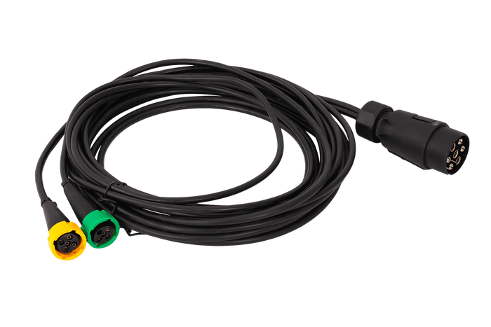 MANTES Elektroinstallation, Anhängerkabelbaum 5m, 7PIN Stecker, 2x 5PIN Bajonett