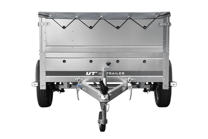 Leichtanhänger auf Federn 200x125 UNITRAILER GARDEN 201/R KIPP mit BIS-Seiten, H-0-Rahmen und grauer Plane