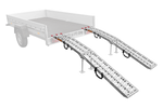 UNITRAILER ALR003 faltbare Rampen aus Aluminium für Anhänger, 221 cm, 680 kg Tragkraft, mit Gurt und Stütze, 2er-Set