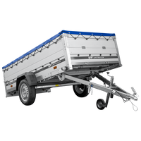 Einachsanhänger mit Aluminiumseitenwänden 264x125 Unitrailer Garden 264 KIPP ALU mit BIS-Seitenwänden, H-0-Rahmen und blauer Plane