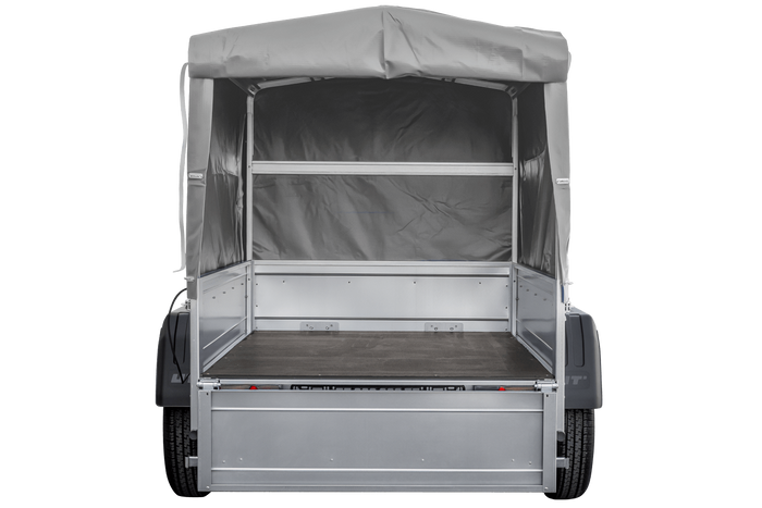 Kipp-Anhänger 750 kg Garden Trailer 150 KIPP, 150 x 106 cm [mit Hochplane, Hochspriegel und Stützrad]