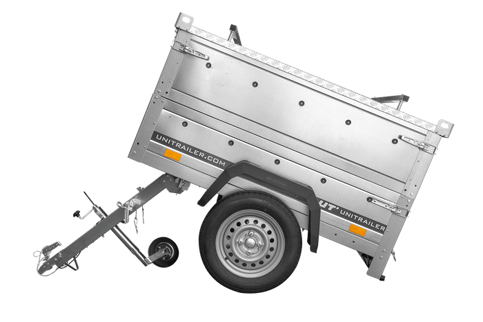 Einachsanhänger 150 x 106 UNITRAILER GARDEN 150 KIPP mit BIS-Bordwänden und Aluminium-Deckel