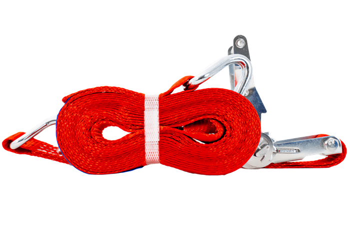 UNITRAILER 6 m/35 mm/2 t rotes Transportband mit Spanner