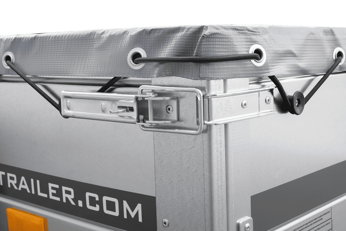 Gartenanhänger 200 Kipp mit Stützrad, H-0-Rahmen und grauer Plane