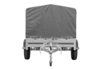 Einachsanhänger 200x125 UNITRAILER GARDEN 201 KIPP mit H-800 Rahmen und grauer Plane