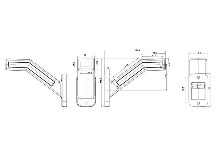 Positionsleuchte WAŚ W168.1 1165P LED rechts