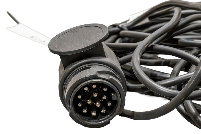 MANTES Elektroinstallations-Anhängerkabelbaum 5,5 m 13-poliger Stecker Bajonett 2x 5-polig