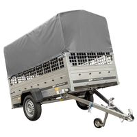 PKW-Anhänger auf Federn 230x125 UNITRAILER GARDEN 230/R KIPP mit Netzwänden, H-800-Rahmen und grauer Plane