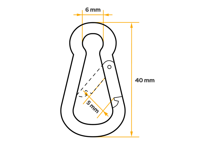 DROMET KSO.4.40 Seilkarabinerhaken Feuerwehrkarabinerhaken 4x40mm
