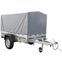 Tieflader Pkw Anhänger Garden Trailer 200 KIPP 200x106 cm 750 kg [mit Hochspriegel, Hochplane und Stützrad]