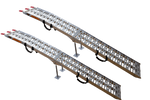 UNITRAILER ALR003 faltbare Rampen aus Aluminium für Anhänger, 221 cm, 680 kg Tragkraft, mit Gurt und Stütze, 2er-Set