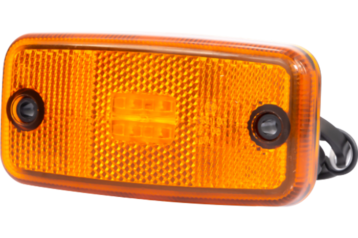 Gelbe LED-Markierungsleuchte mit 2x0,75 mm² Kabel.