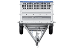 Einachsanhänger 264x125 UNITRAILER FORCE 264 KIPP mit Gitterwänden, H-0-Rahmen und blauer Plane