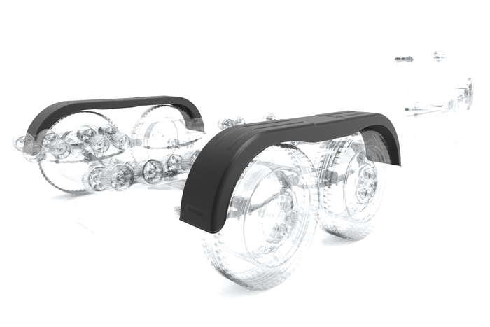 Tandem-Kotflügel für Anhänger 13-14" DOMAR D20300 flacher Radkasten 1500/240 mm
