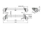 AL-KO COMPACT gebremste Achse für Anhänger/Abschleppwagen 1350kg 1700mm 2150mm 5x112